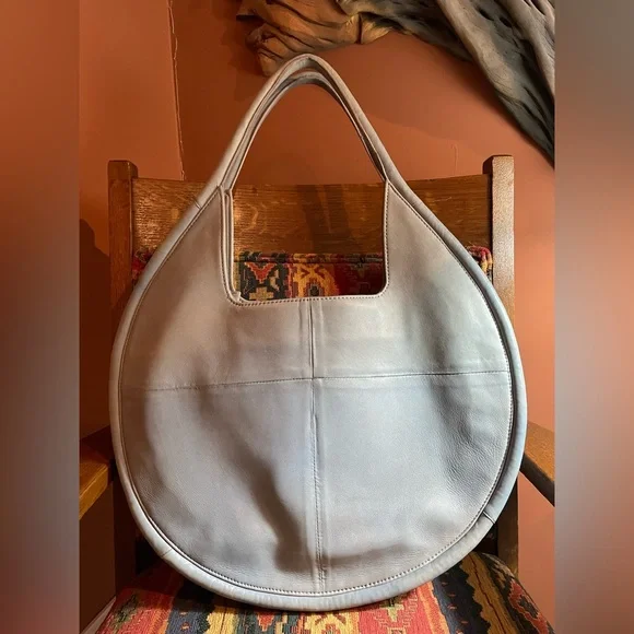 Anthropologie Bags Light Blue Leather Julien Circle Tote Anthropologie Poshmark